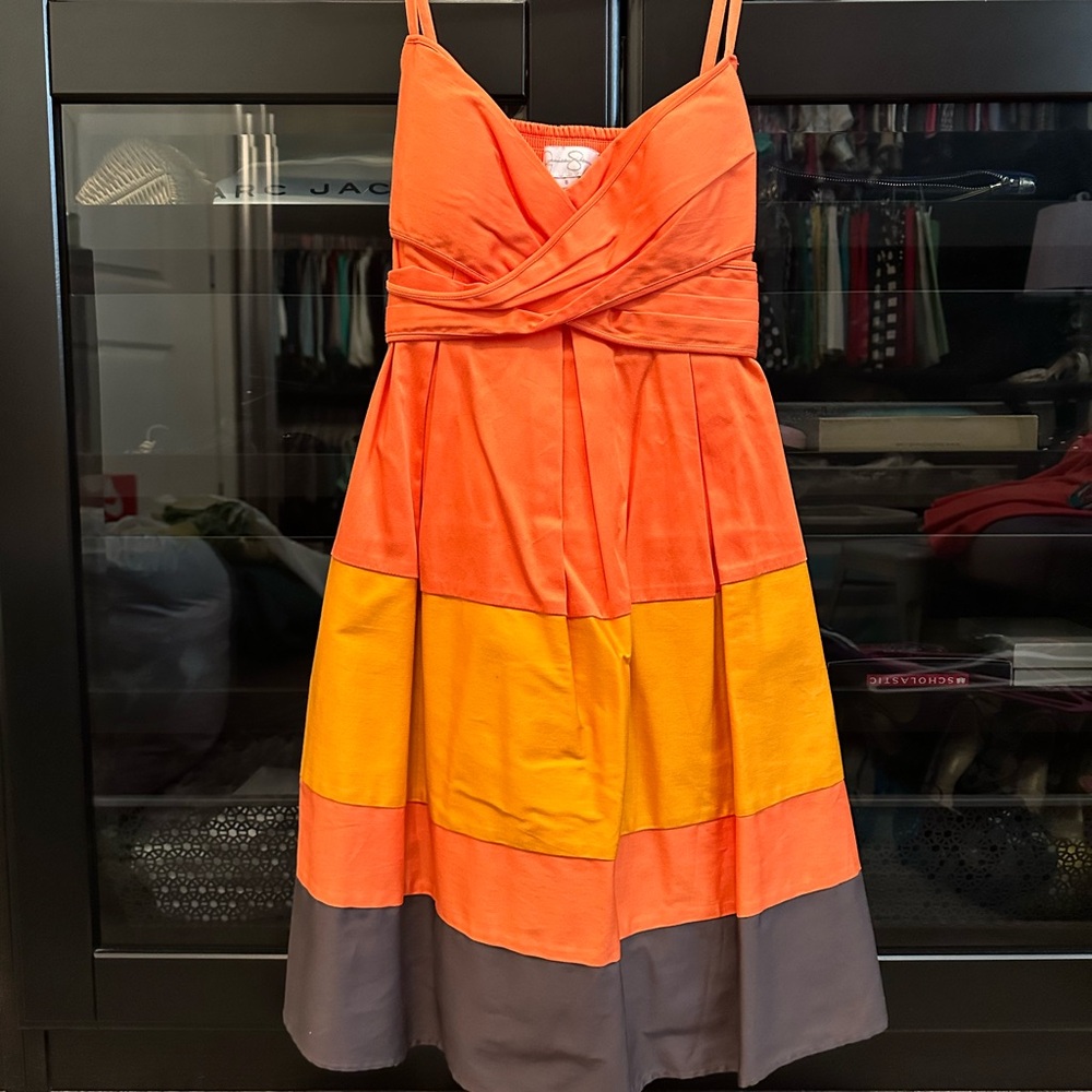 Jessica Simpson Orange Yellow Mini Sundress